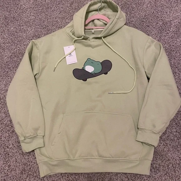 Green Frog Skateboard Hoodie - Picture 2 of 6